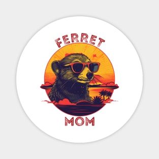 Vintage Retro Style Ferret Mom Magnet